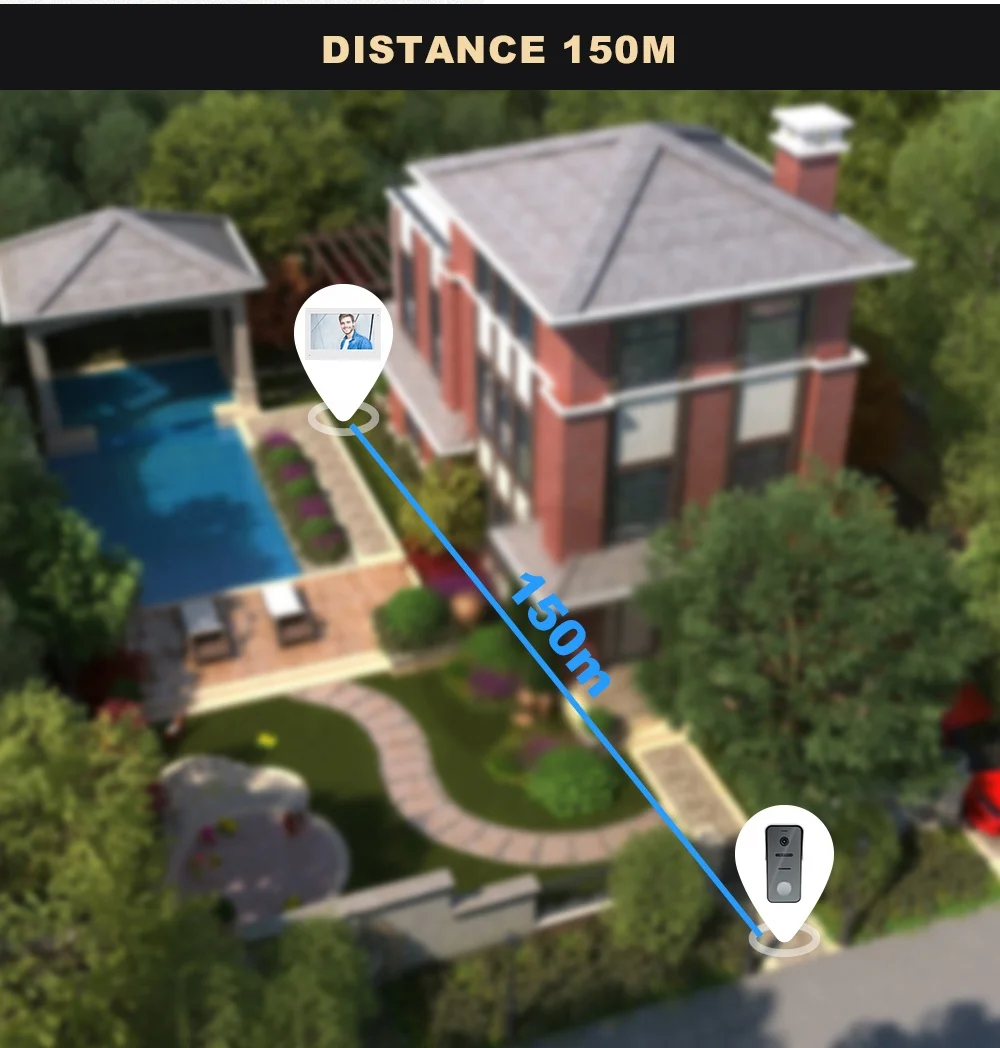 1080P Smart Video Doorbll Tuya WiFi 2 Wire Video Door Phone Dual-Way Door Intercom for Villa Home Security