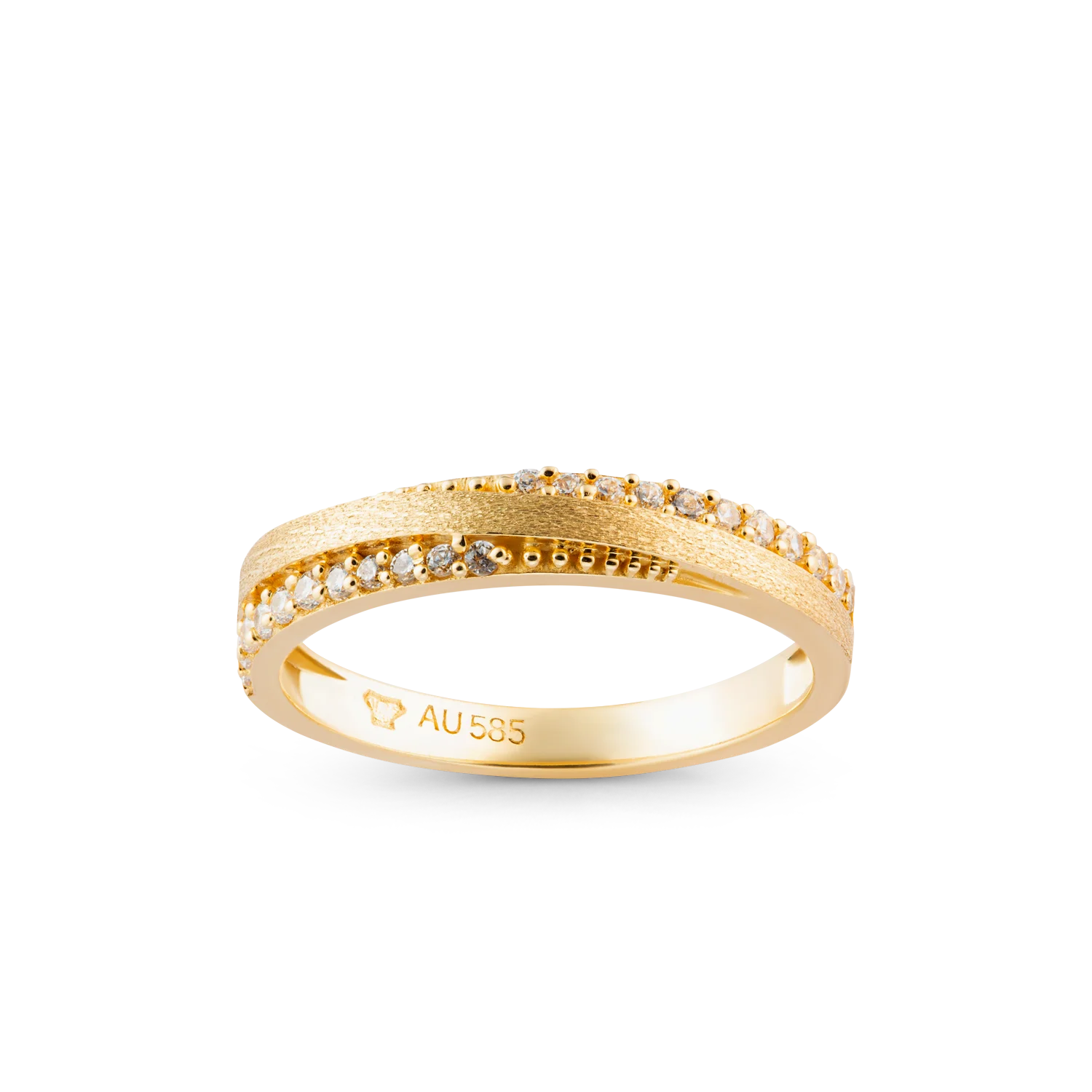 pure gold ring custom rings wedding rings cubic zirconia stones jewelry wholesale jewelry manufacturer vietnam HTJ brand NC653