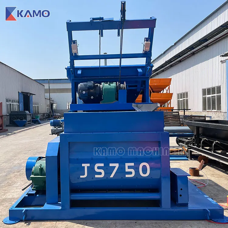 Double Shaft Forced Concrete Mixing Machine JS750 Concrete Mixer Factory Price On Sale