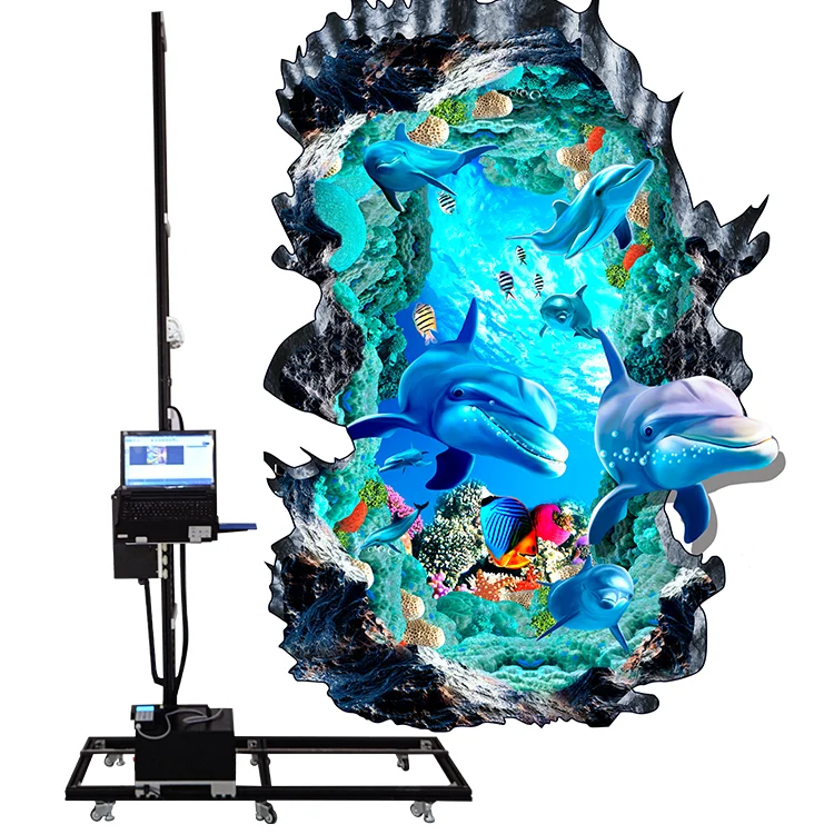 2024 New Chinese Industrial Grade 4000mm i8 Plus 2M Wall Printer 7-Color Inkjet with A1 & A5 Print Dimensions Home Retail Use