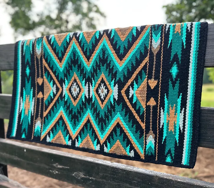 Western Show Horse Saddle Blanket New Zealand Design Handmade Wool Saddle Blanket Top Wool Saddle Pad Size