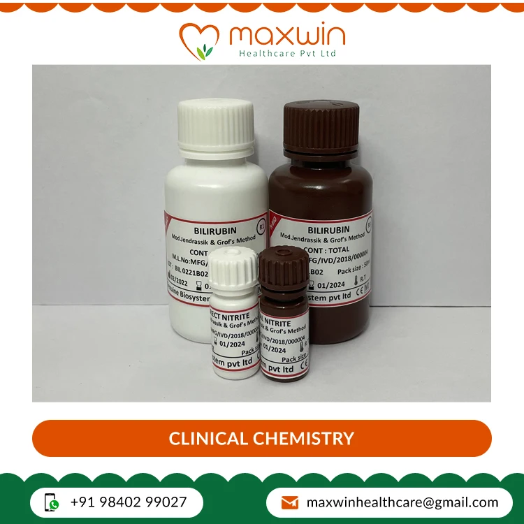 Exporter of Ready to Use Laboratory Diagnosis Clinical Chemistry Reagent Bilirubin Rapid Test Kit Set - 2x100 ml