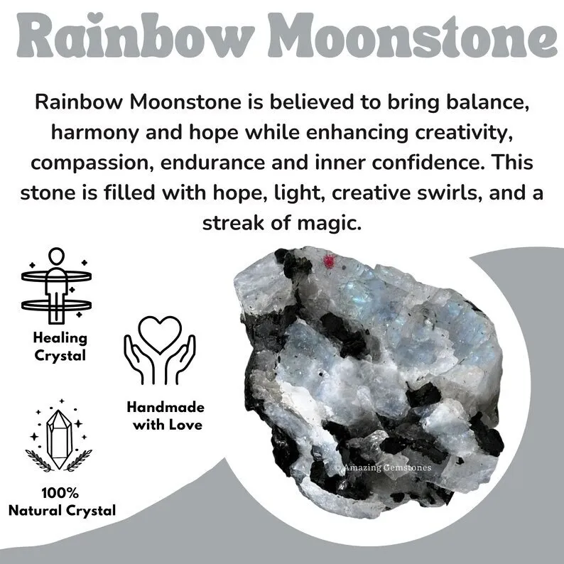 High Quality Moonstone Crystal Chunks Healing Gemstone Wholesale Minerals Raw Flashy Natural White Rainbow Moonstone Rough Stone