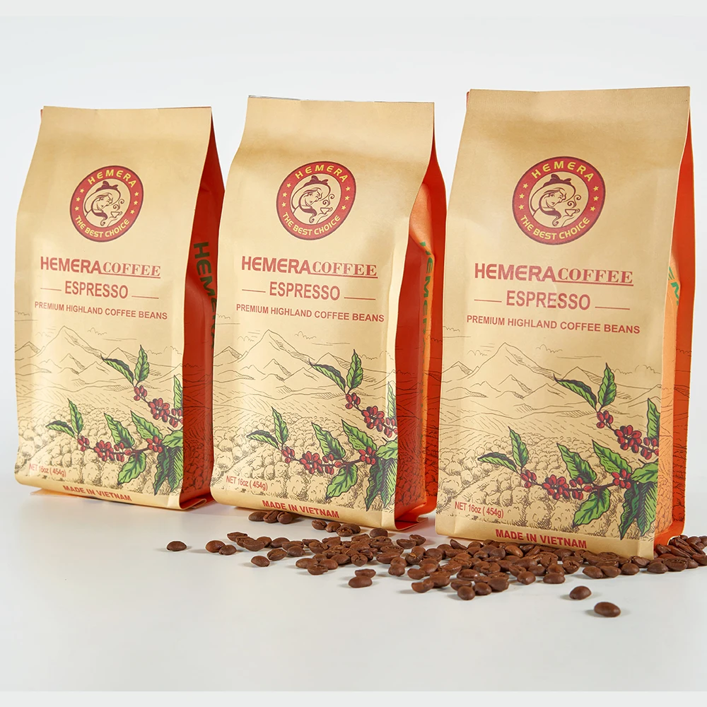 Hemera Premium Vietnam Espresso Whole Coffee Beans (Medium Roast) - 100% Arabica Coffee Beans
