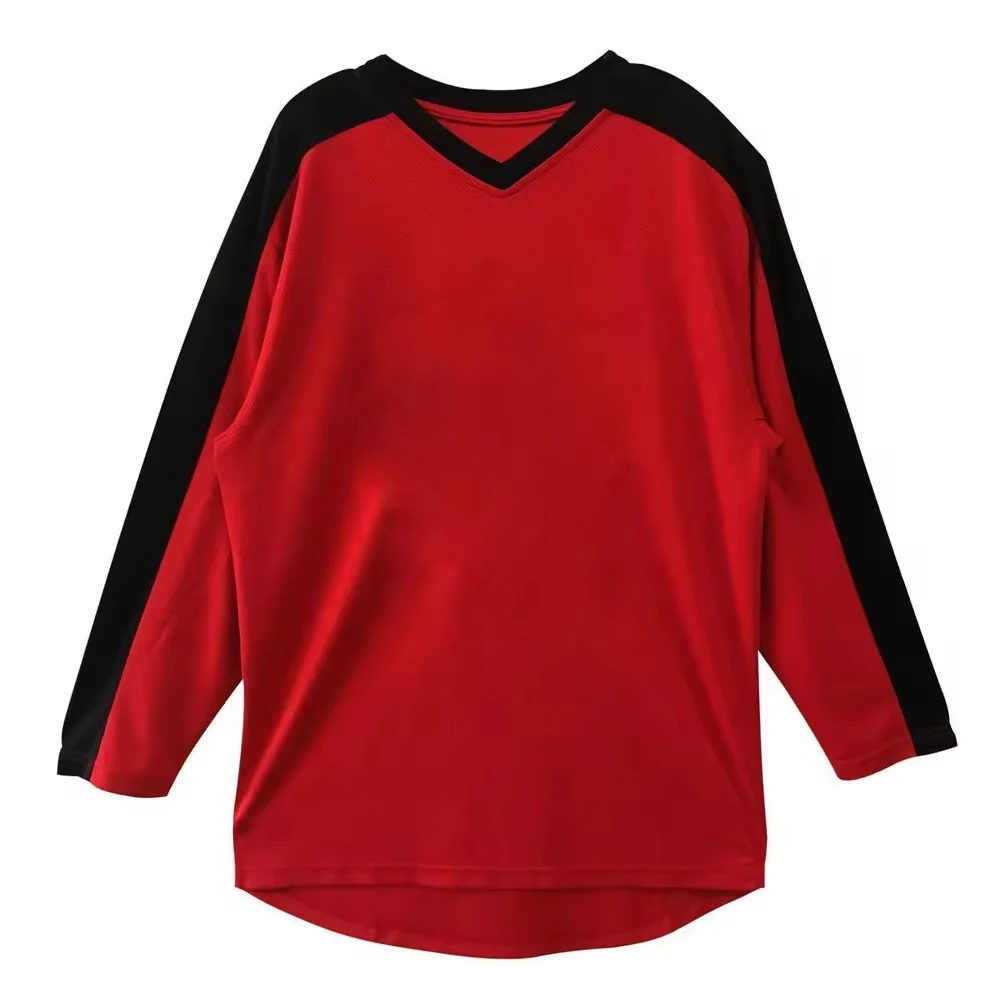 Small MOQ Top Quality Colorful Custom Full Sublimation Ice Hockey Jersey Red And Black Color Ice Hockey Jersey