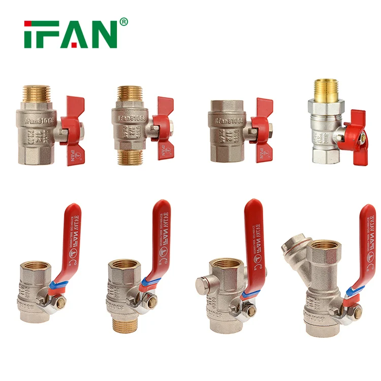 IFAN Custom Water Tube Ball Valve 1/4 2 inch Copper Pipe Fitting Brass Ball Valve