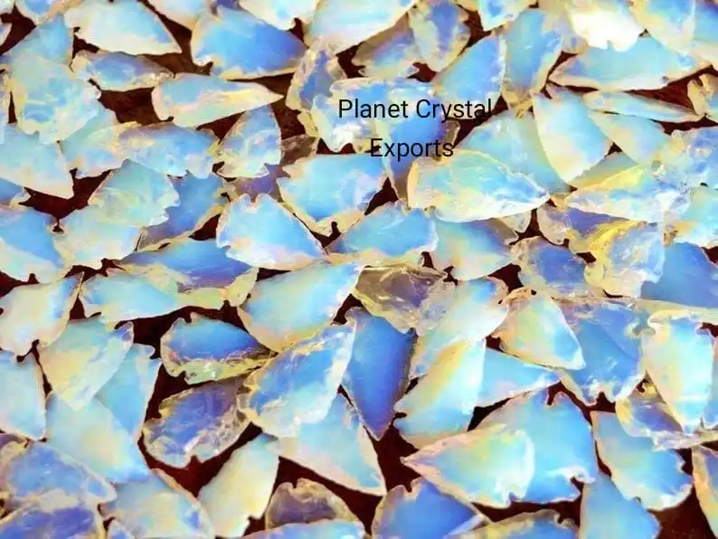 Latest Opalite 1 Inch Arrowheads Wholesale Crystal Crafts Semi-Precious Stone Crafts Reiki Rocks Feng Shui Minerals Arrowheads
