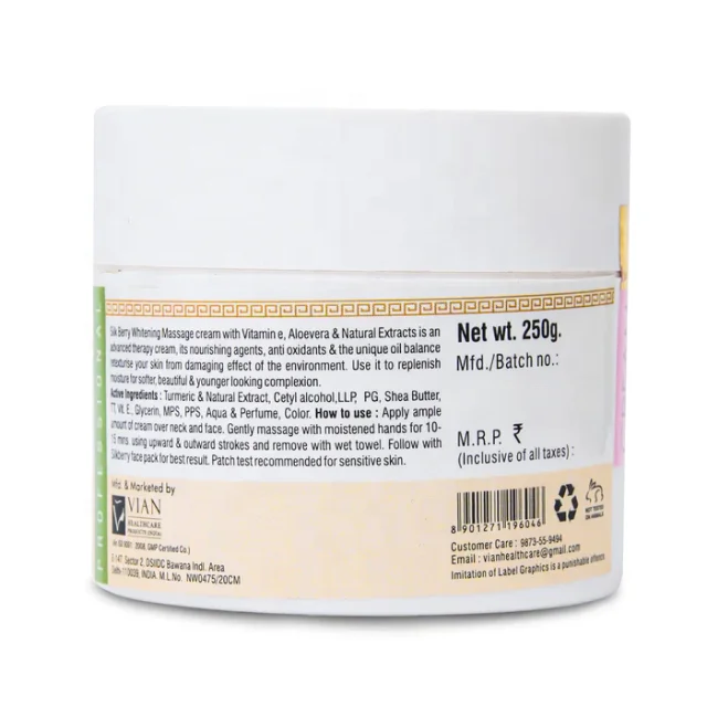 Silkberry Turmeric Sandal & Saffron Whitening Massage Cream for Women 250g 900g Brightening Soothing Softening Massage Cream