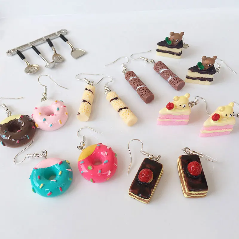 bulk cheap cute women drop custom design resin earrings