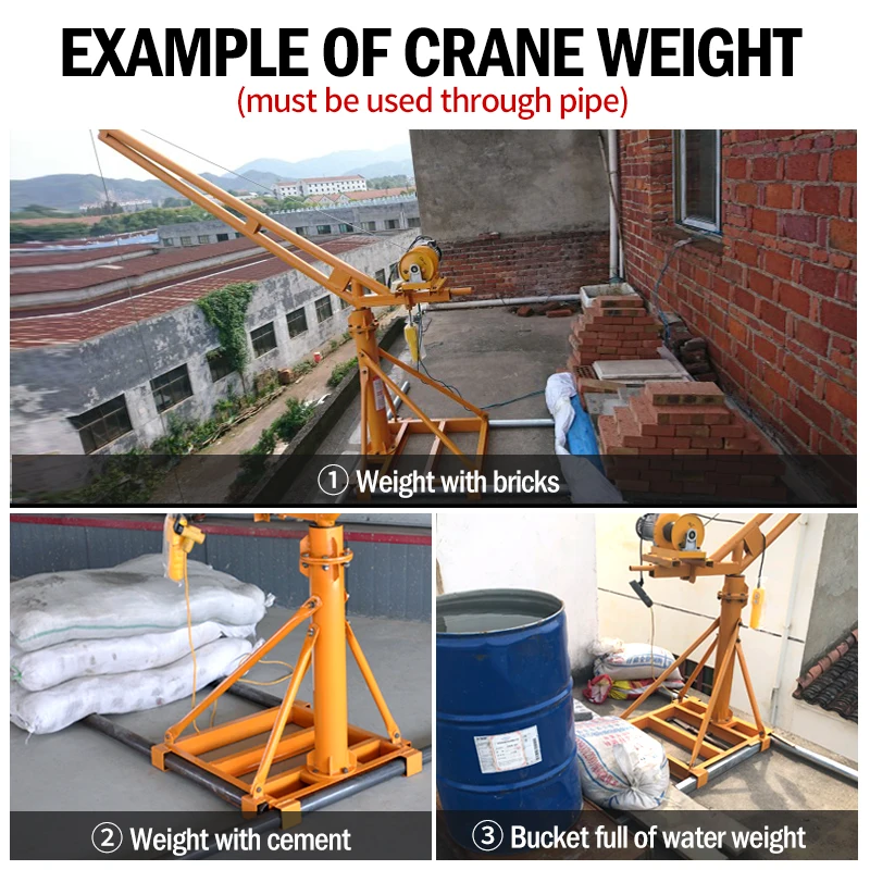 360 Degree Rotating Lifting Construction Material Small Mini Crane