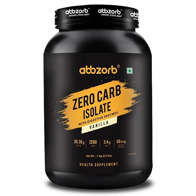 Zero Carb Isolate Vanilla 1kg (30 Servings) 30.36g Protein & ZERO CARBS For Sale India Lowest price with high Quality Isolate