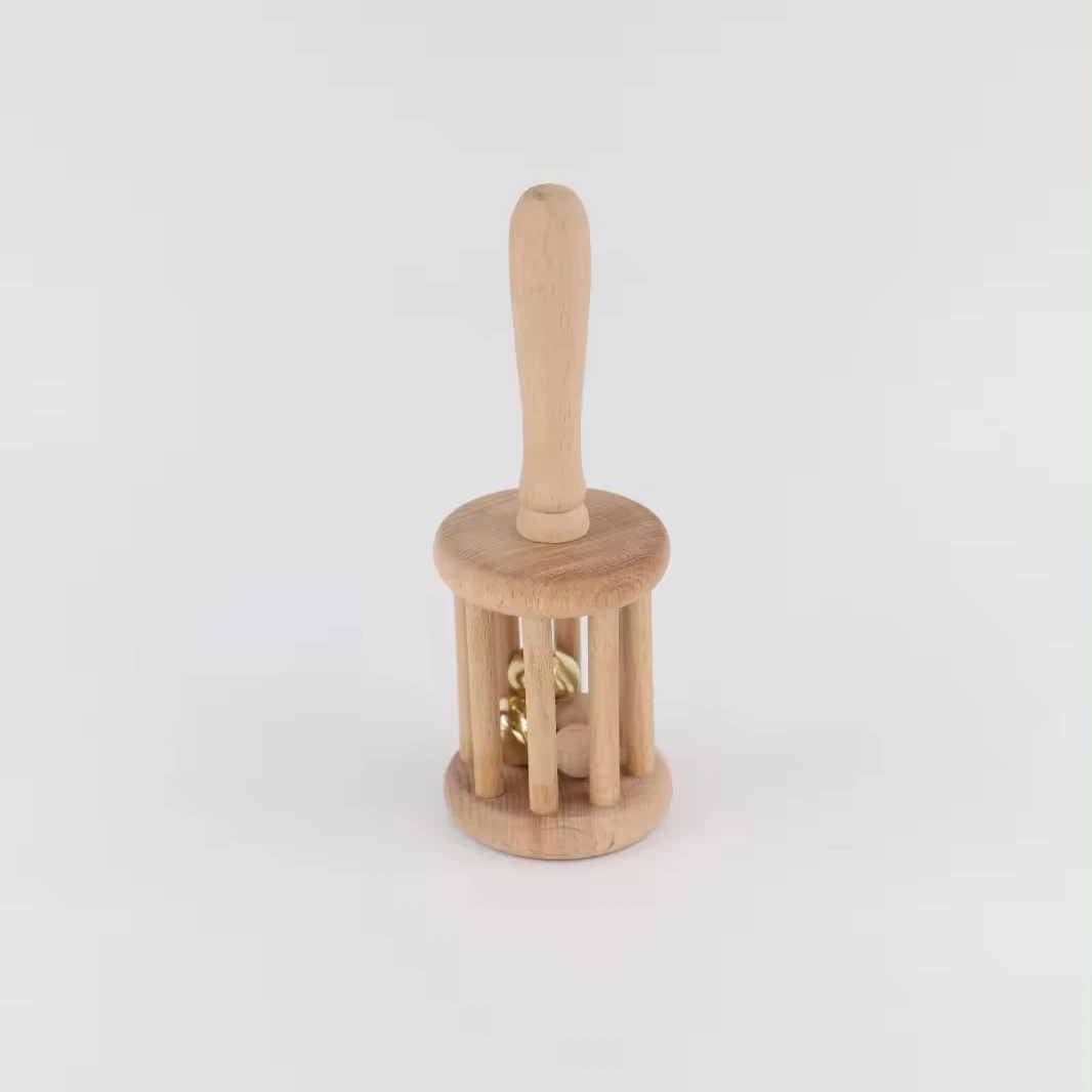 Locco tiny Wooden Organic Baby Rattle -Natural Baby Rattle Turkish product from beech wood non toxic