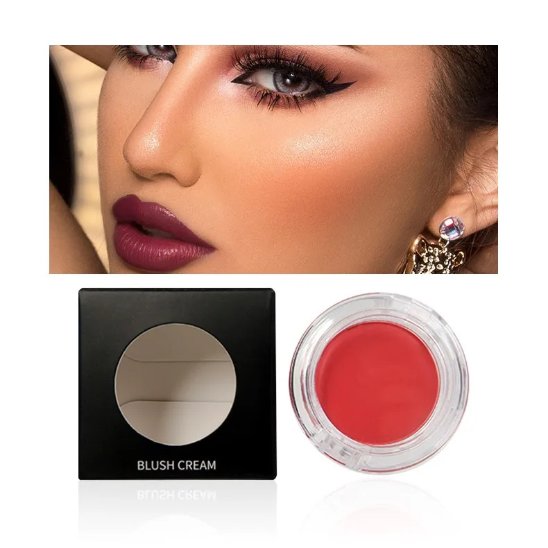 7-Color Glitter Brightening Face Makeup Long Lasting Glow Private Label Blush Cream Custom Logo for All Skin