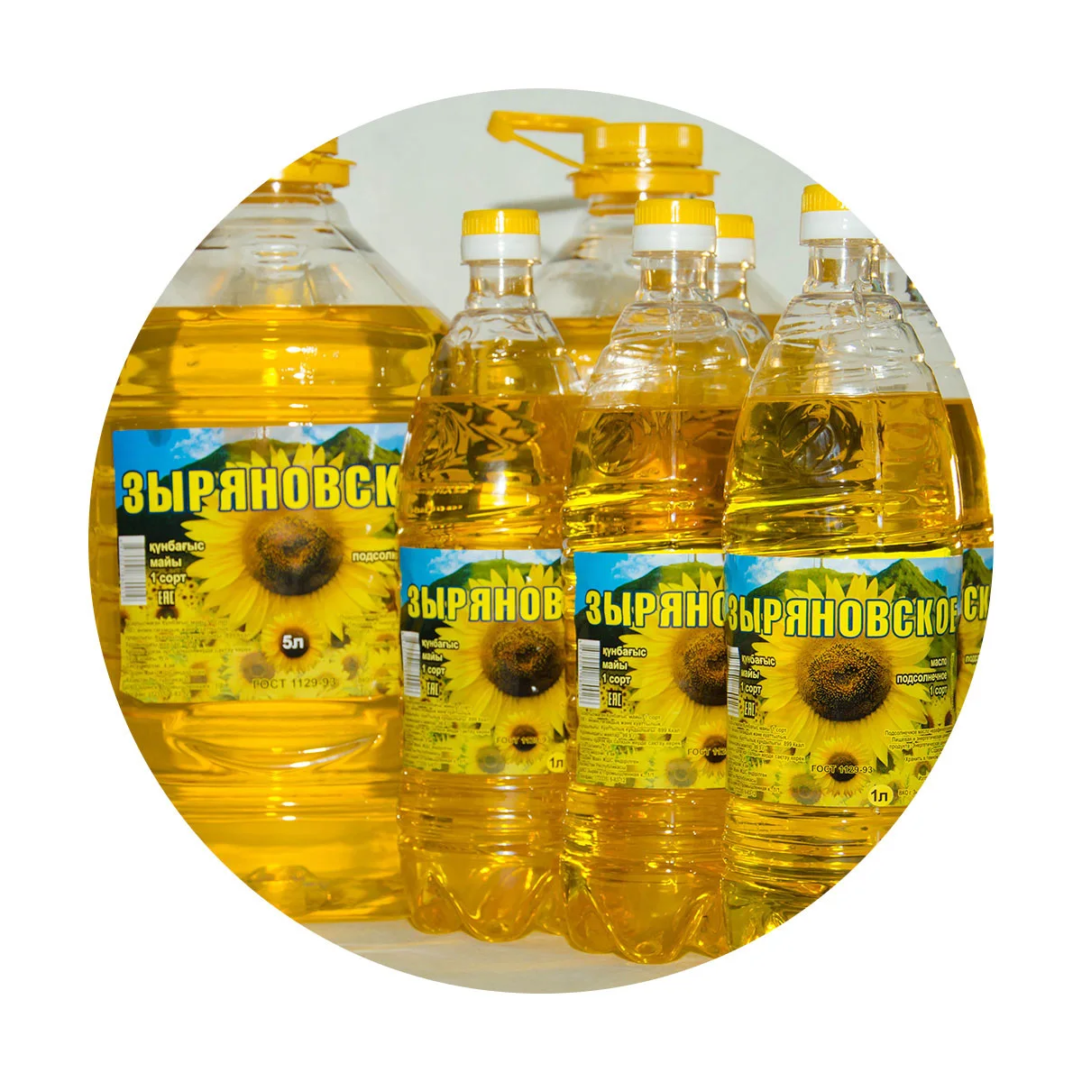 Нерафинированное подсолнечное масло 1 л бутылки продукта казахстанского подсолнечного масла для