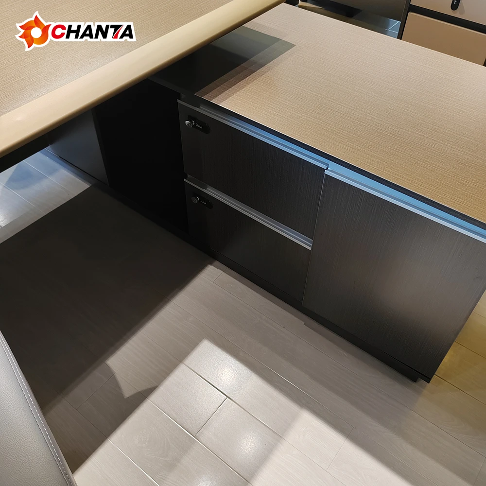 Buy Office Furniture Fast Delivery The Best Office Table Brown Veneer L Shape Executive Home Ceo Office Desk