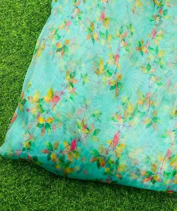 Floral Organza Digital Print Fabric By The Yard Wedding Dress Fabric Used For Clothing And Interior Designing Cloths