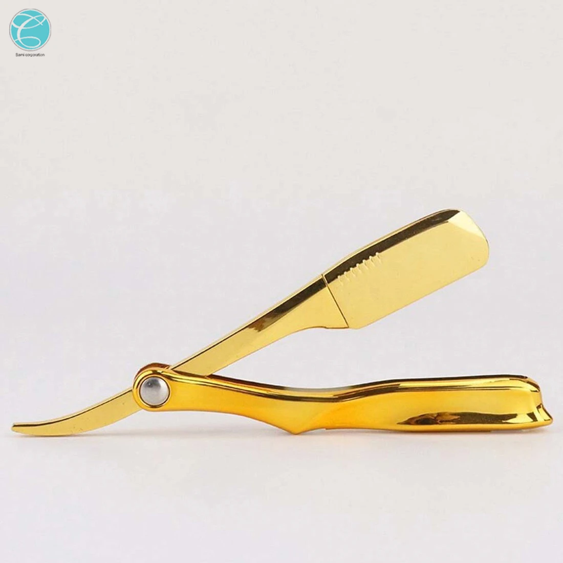 Private Custom Logo Plating Gold Professional Facial Straight Barber Razor Folding Blade Razor Beard Shaving Tools