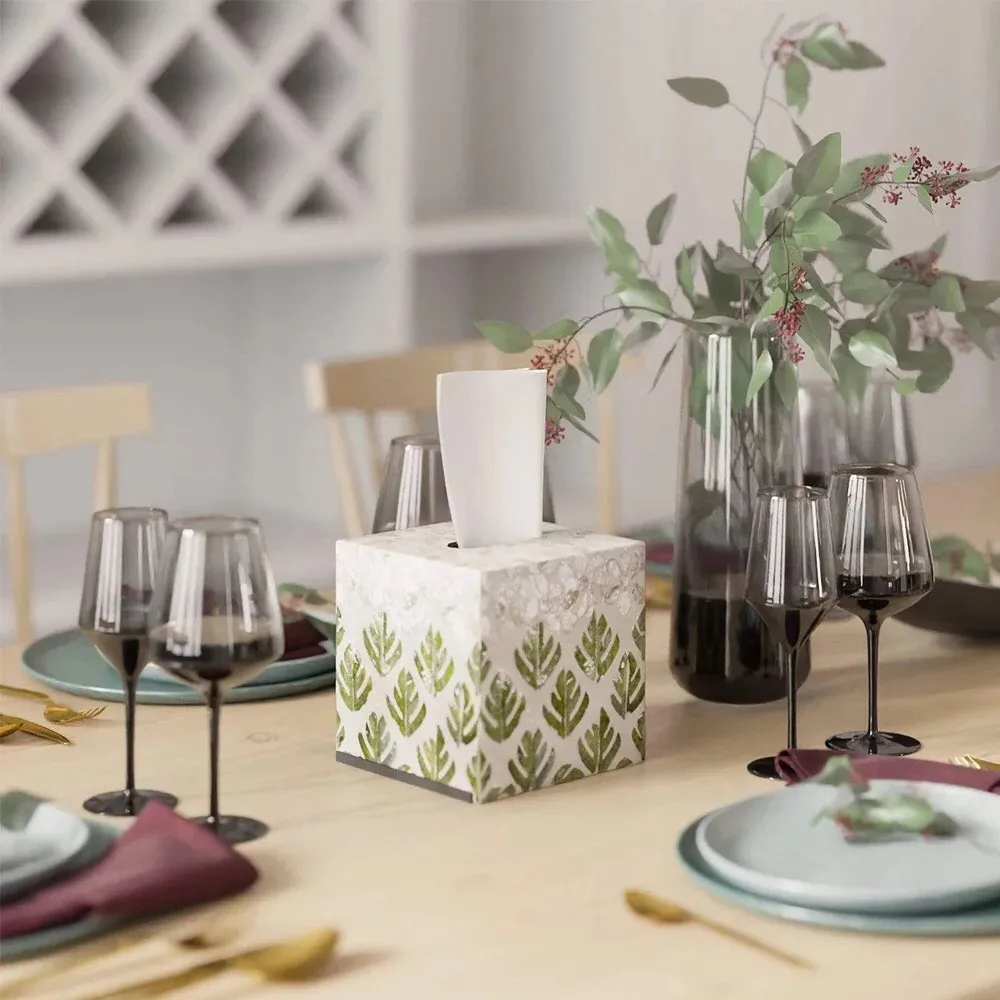 Durable Colorful OEM/ODM Decoration Home Using Wholesale Amazon Hot Product napkin box Lacquered Paper Box Made In Vietnam