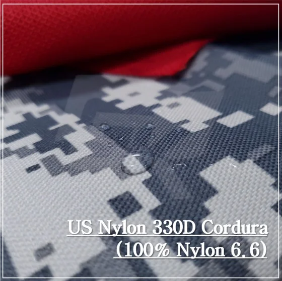 [High quality] Nylon 330D Cordura fabric PU Coated Camouflage (IRR) Printed, Waterproof, Water Repellent, Fire Proof for bag