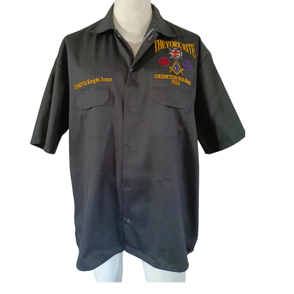 Customized Masonic Shirt with Embroidered Square and Compass and Working Tools All-Seeing Eye plus size T shirts