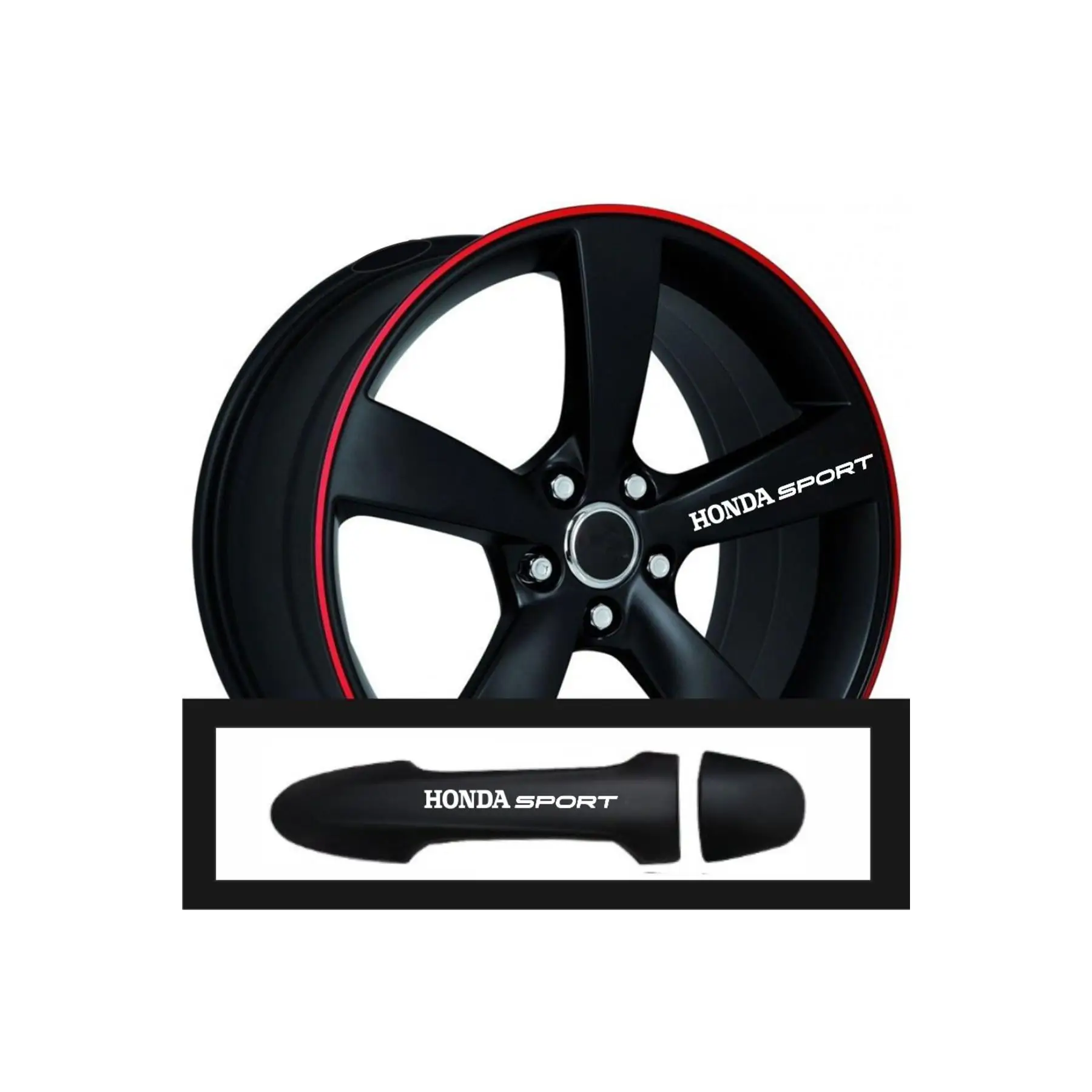 -Compatible Accessory For Honda Civic Auto Door Handle/Rim Sticker 10 Pcs 10*1.5 Cm