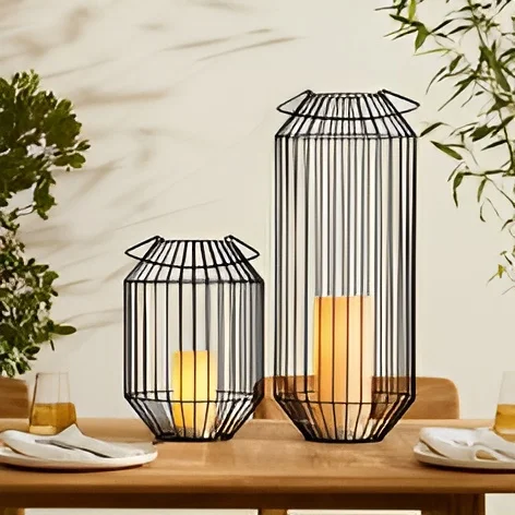 Modern Metal Wire Lantern Antique Collection Antique Lantern Golden Copper Color Lightning Decoration In Good Price 2024