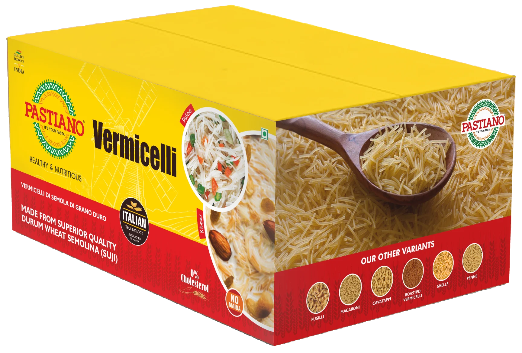 Durum Wheat Semolina Vermicelli Italian Pasta Premium Quality And Taste - Best Quality Vermicelli Jar- 250 gms