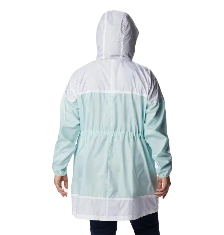 Men Women Water Resistance Front High Quality Zipper Active Hooded Long Body Windbreaker Jacket