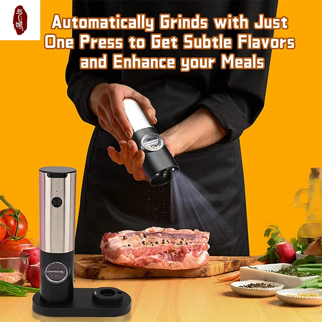 Hot Sell Electric Spice Salt Pepper Grinder Stainless Steel Ceramic Burr