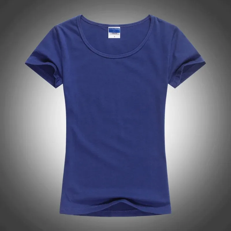 Slim Sexy Custom Tee Shirt Logo Photo Text Print for Women Ladies Summer Cool Basic Cotton T-Shirt Short Sleeve T Shirt