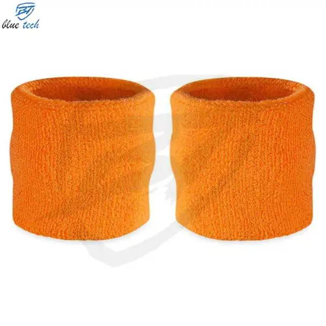 Wholesale Bulk No Minimum Terry Cloth Wrist Sweat Bands Custom Logo Embroidered Tennis Sport Cotton Wristband Sweatband