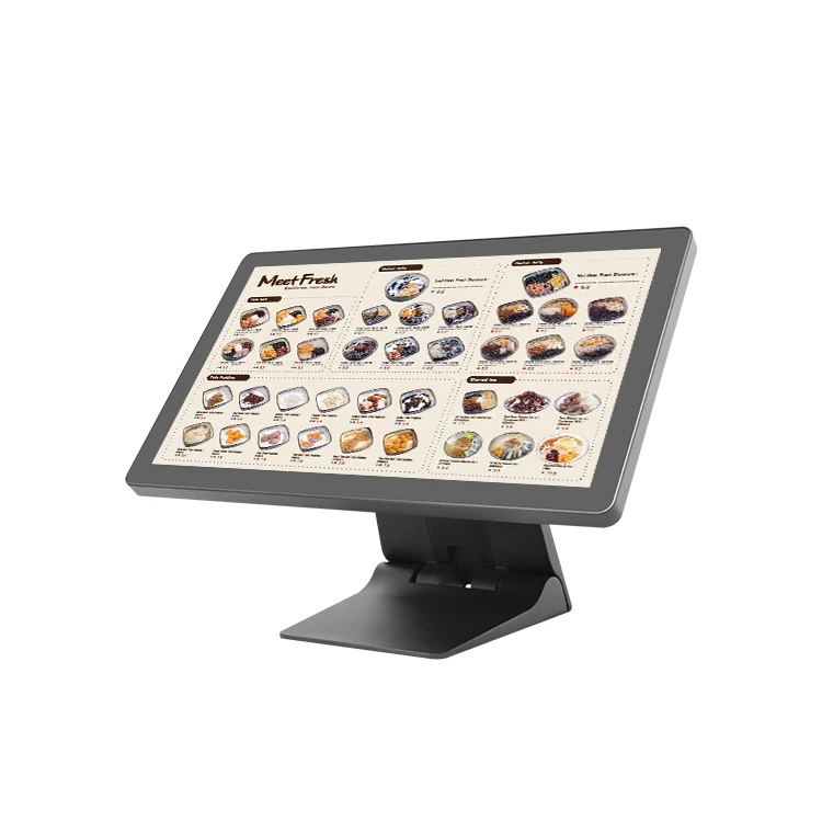 1366*768 resolution 18.5inch wall mounted monitor water proof all-in-one with dual screen epos system