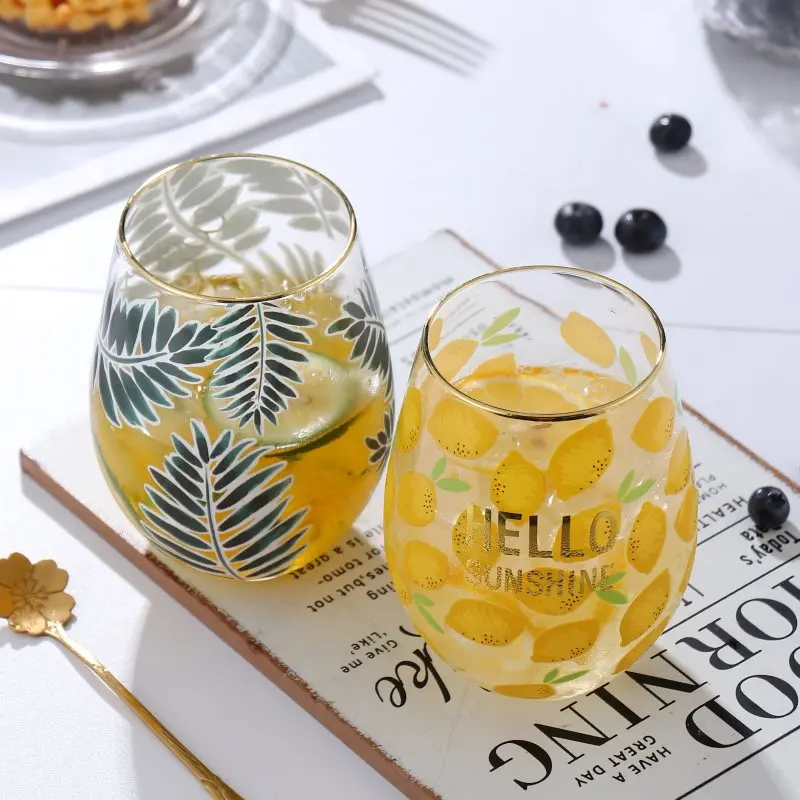 gold fancy stemless wine cup glasses gold rimmed champagne flutes with gold rim set of 6 boxes