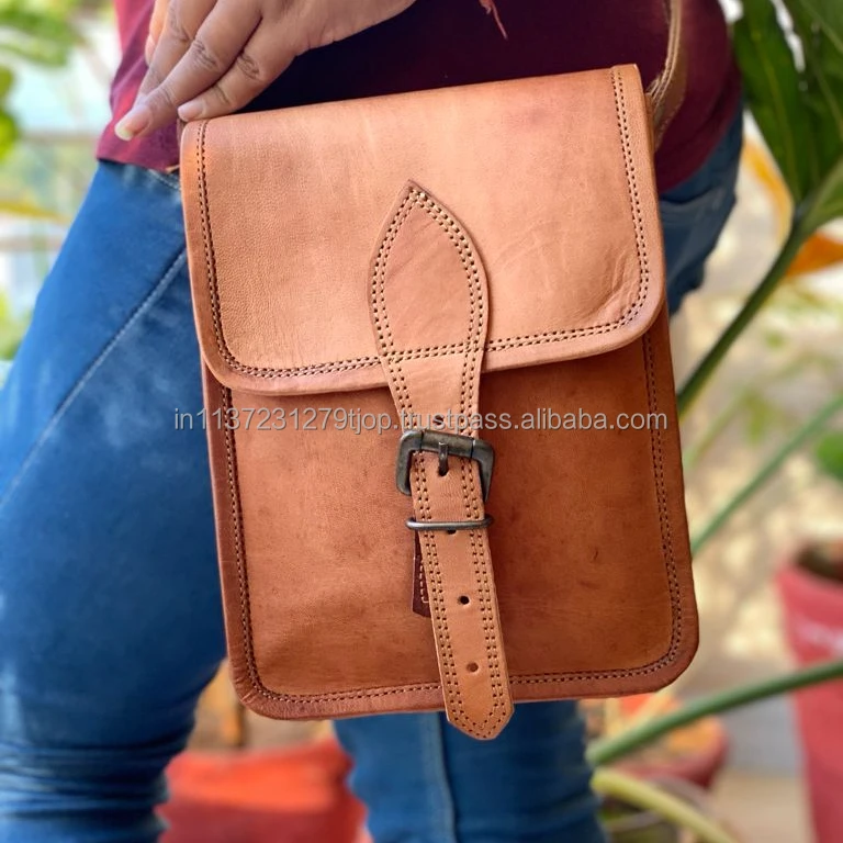 Real Leather Handmade Sling Bag Vintage 7*9 Inch  Shoulder Bags