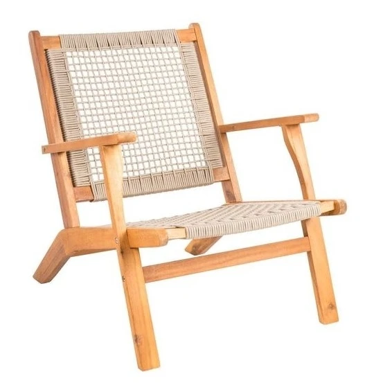 Patio Sense Solid Wood Woven Seat Outdoor Lounge Chair - Solid Wood Outdoor Furniture Manufacture From Indonesia