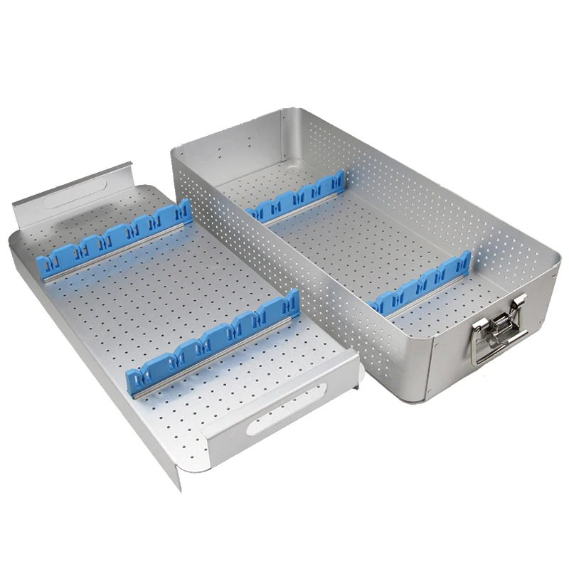 Single-Layer Aluminum Alloy Sterilization Box With Silicone Mat for Sterilization Tray