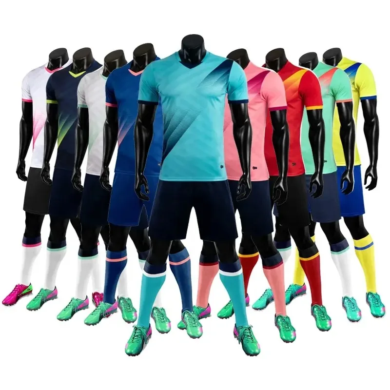 Custom Wholesale 2022/23 Quality Club Soccer Jersey Sublimation Football Team Wear Full Kits 100%Polyester Soccer Uniform wear