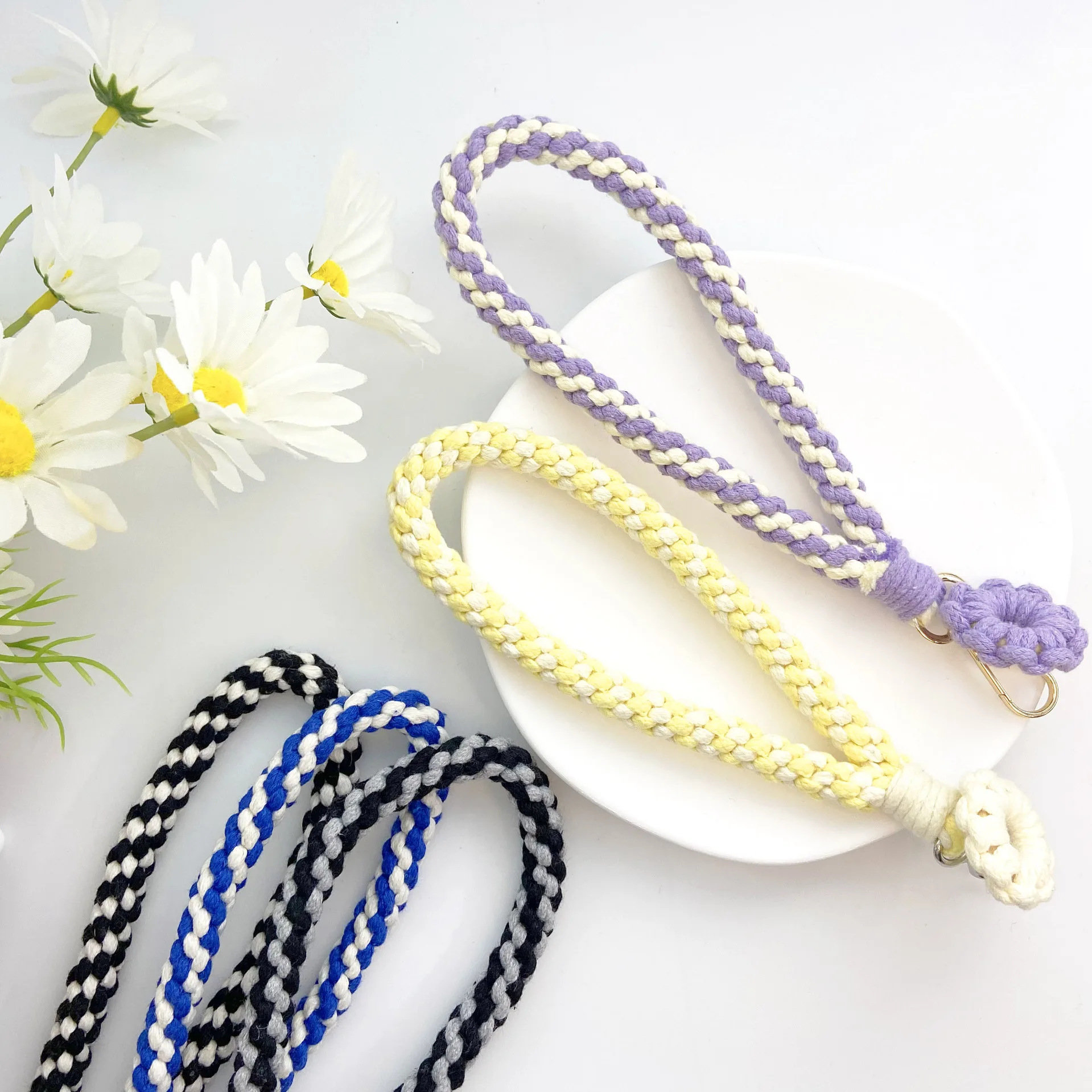 perfect for keeping your essentials close at hand boho keychain Fashion rope knitting unique texture wristlet key phone holder
