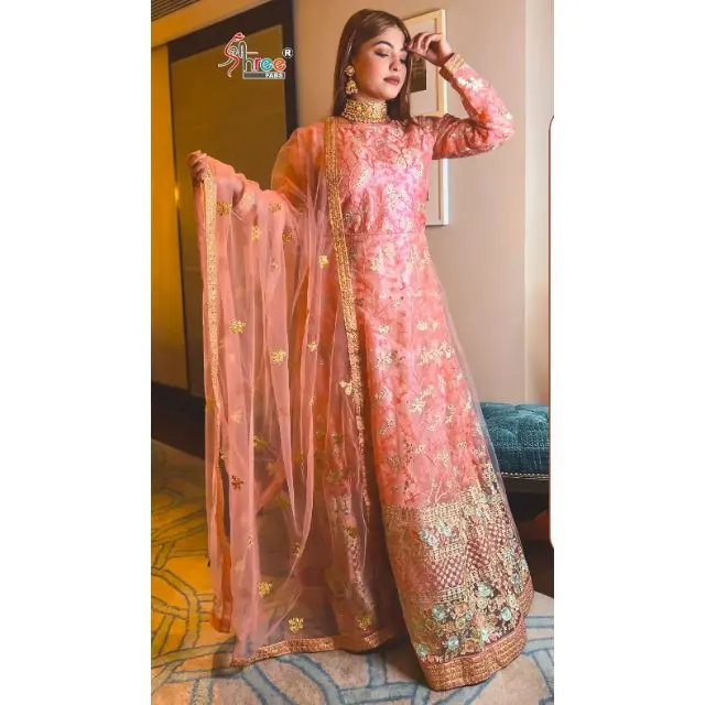 Коллекция Diwali новый сорт одежды тренд вышитый сетчатый костюм Salwar с вышивкой по низкой цене