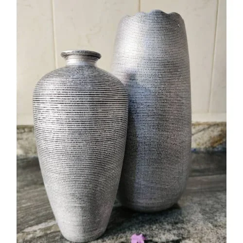 STYLISH ALUMINIUM GOLD PLANTER LARGE METAL POT WITH MANGO WOOD STAND MODERN FLOWER POT DECOR FOR LIVING ROOM