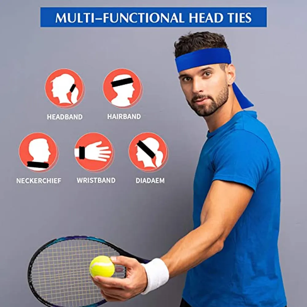 Wholesale Tennis Tie Headband Hair Band Unisex Dry Head Tie Sport Back Headband for Basketball Running Tennis Karate Athletics