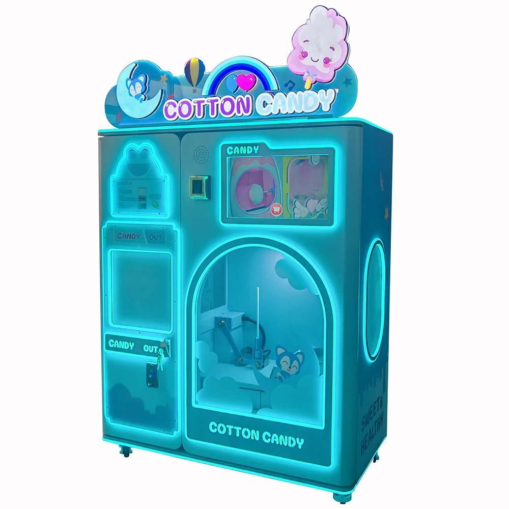 Multi Language Cotton Candy Vending Machine Robot Automatic Design Cotton Candy Machine Automatic Design Cotton Candy Machine
