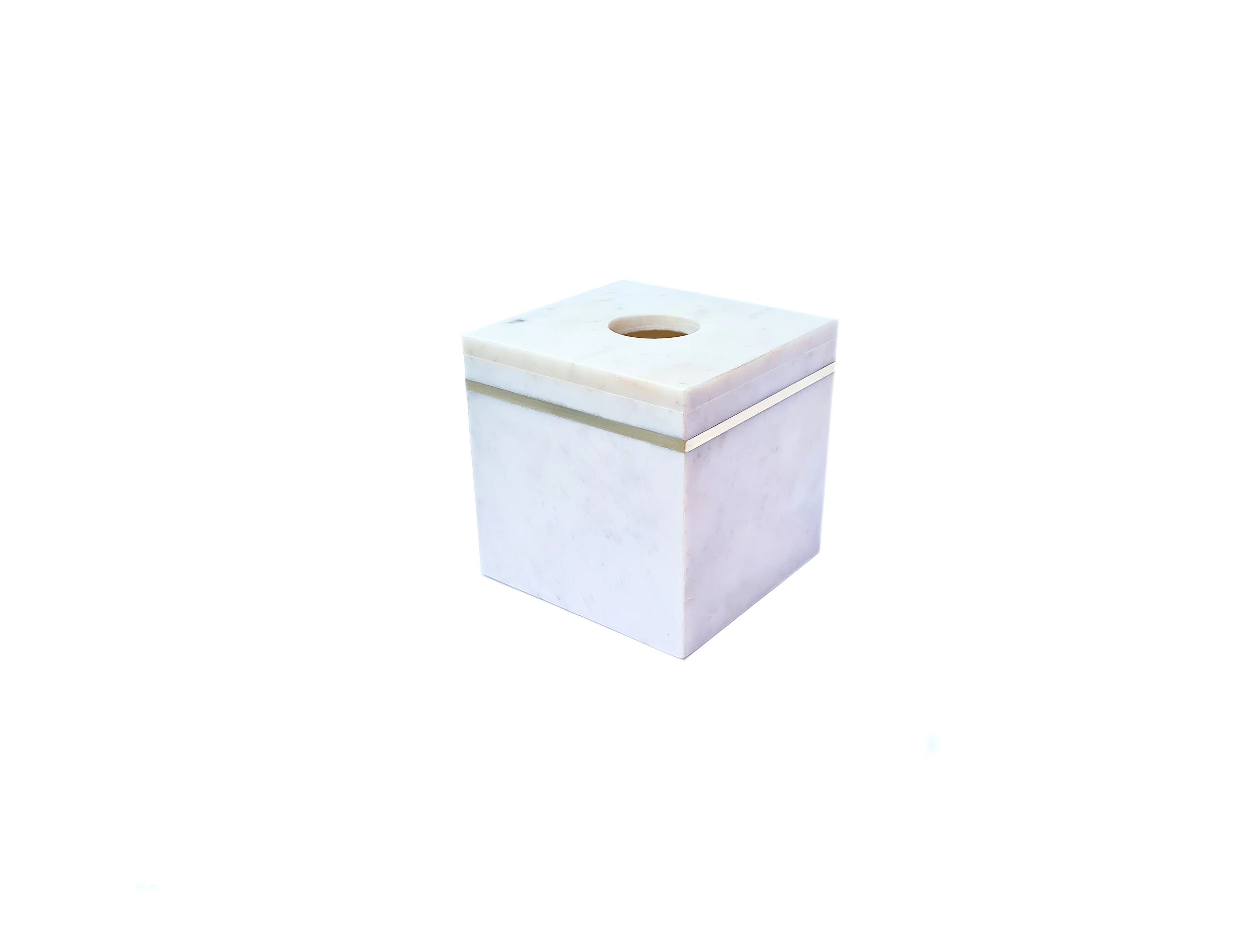 Premium White Stone Marble Tissue Box Paper Napkin Holder Tissue Cover Rectangle Shape Table Top for Bathroom Kitchen Dining