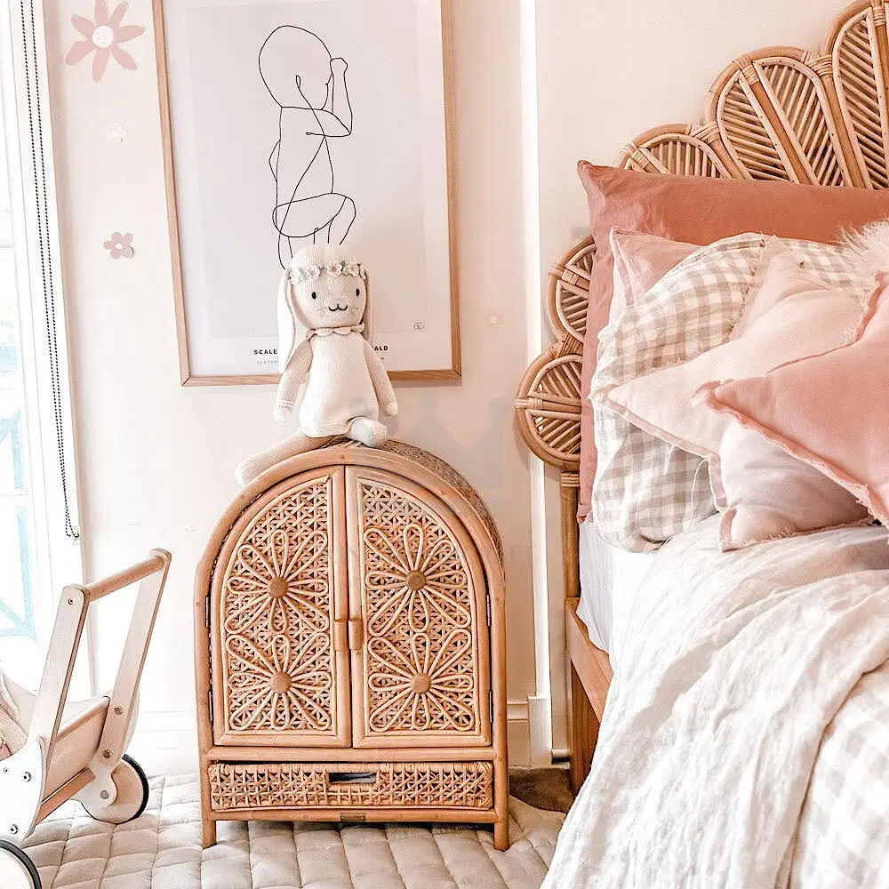 Unique design wholesale doll house rattan natural furniture for dolls low price high quality best price 2023