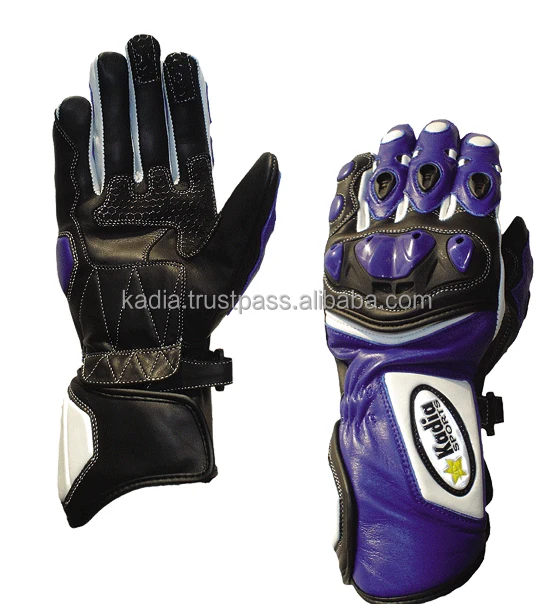 Mens Sports Leather Racing Gloves, New Style Full Finger Motorbike Gloves Summer Motorcycle Long Gloves for Men