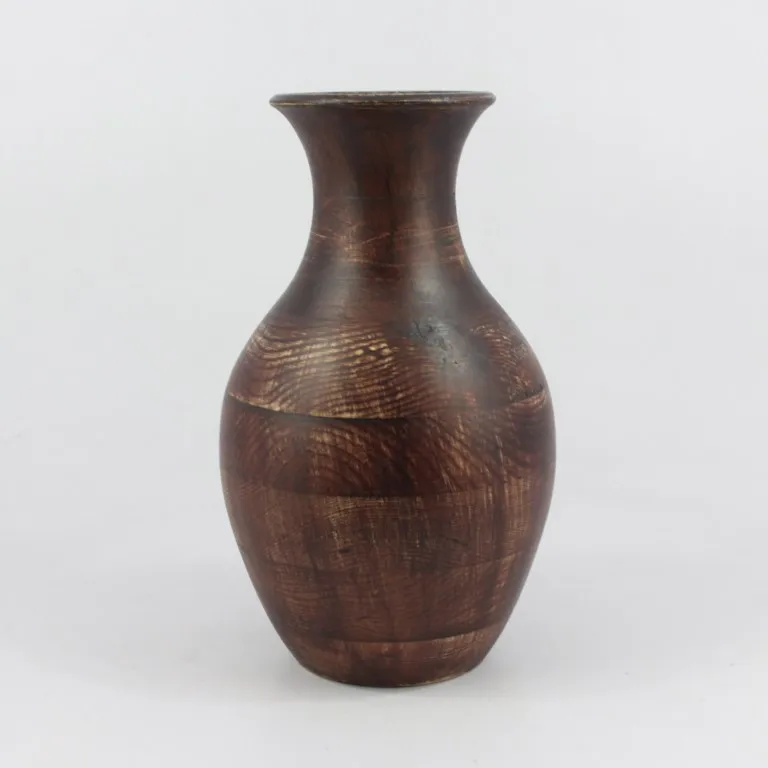 Wooden Flower Pot Flower Vase Sturdy Antique Brown Color Custom Finishes Home Decoration Elegant Decorative Supplies Hot Selling