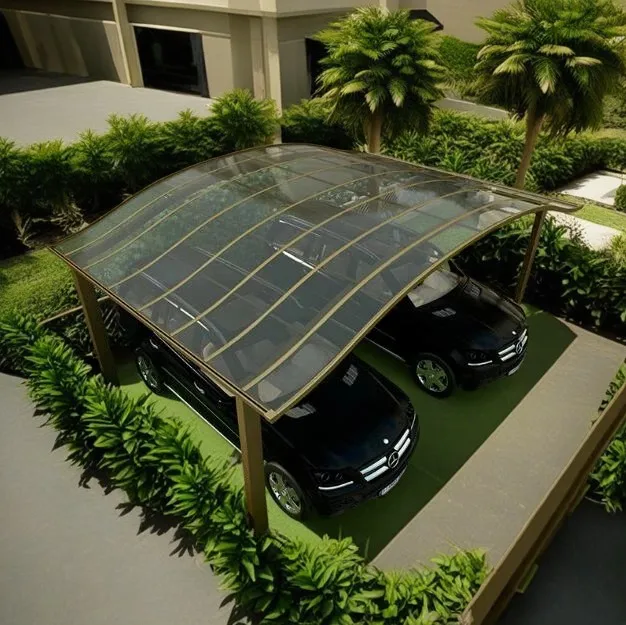 Free-Standing Carport with Strong Aluminum Structure Polycarbonate Roof Metal Frame Canopy for Car Parking