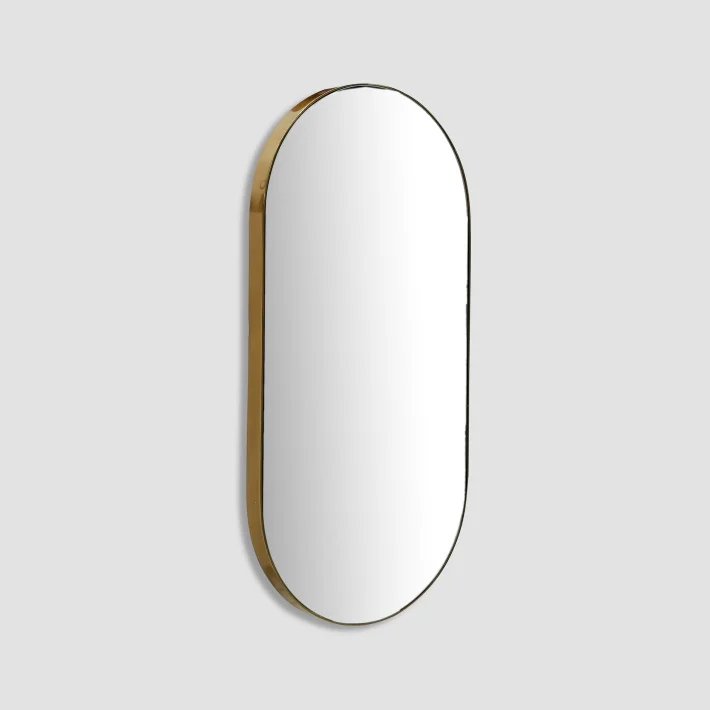 Modern Wall Mirror For Home Hotel Living room Bathroom decoration Metal mirror Frame Oval Shape frame design Wall Mount hanging