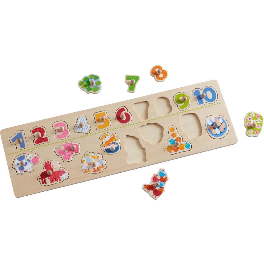 wooden puzzle toys for kids Animals by number jigsaw puzzles for children peg puzzle children learning toys Educational Toys