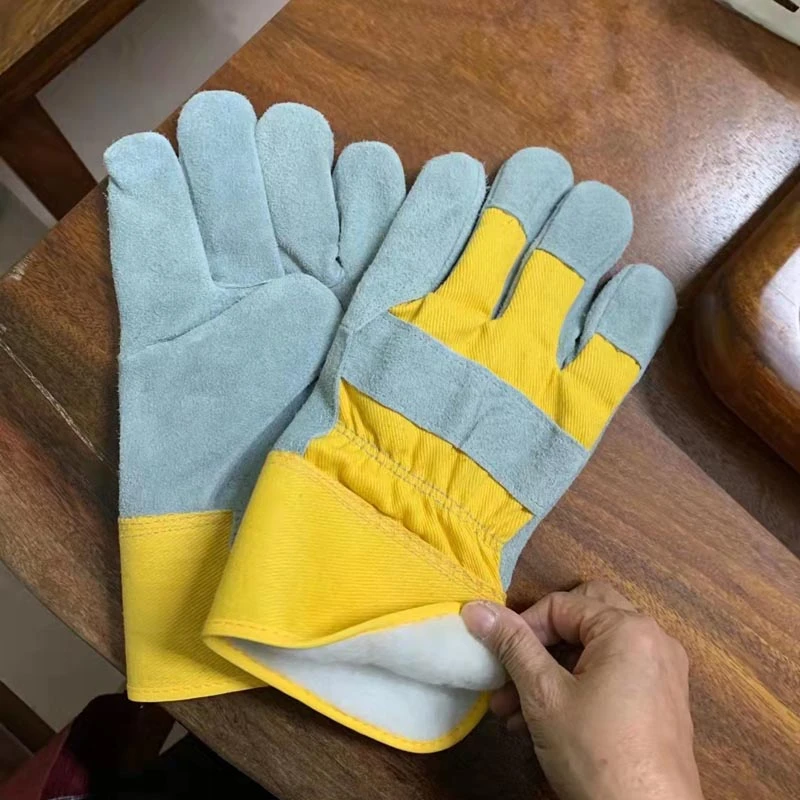 Custom Gardening Gloves Heavy Duty Heat Resistant Cowhide Welding Gloves Safety Work Leather Welding Gloves Wholesale